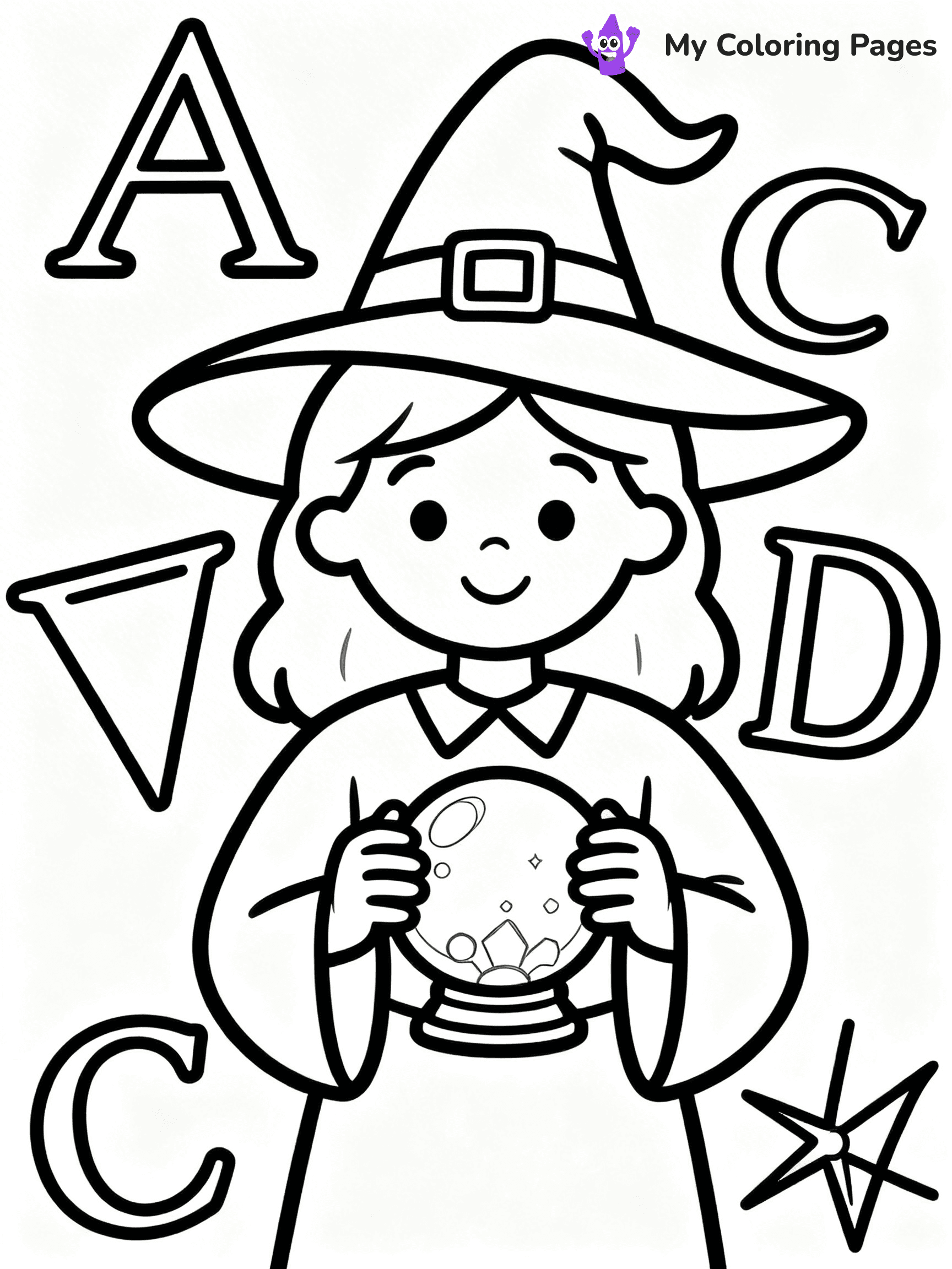 Cute Witch Coloring Pages - 10