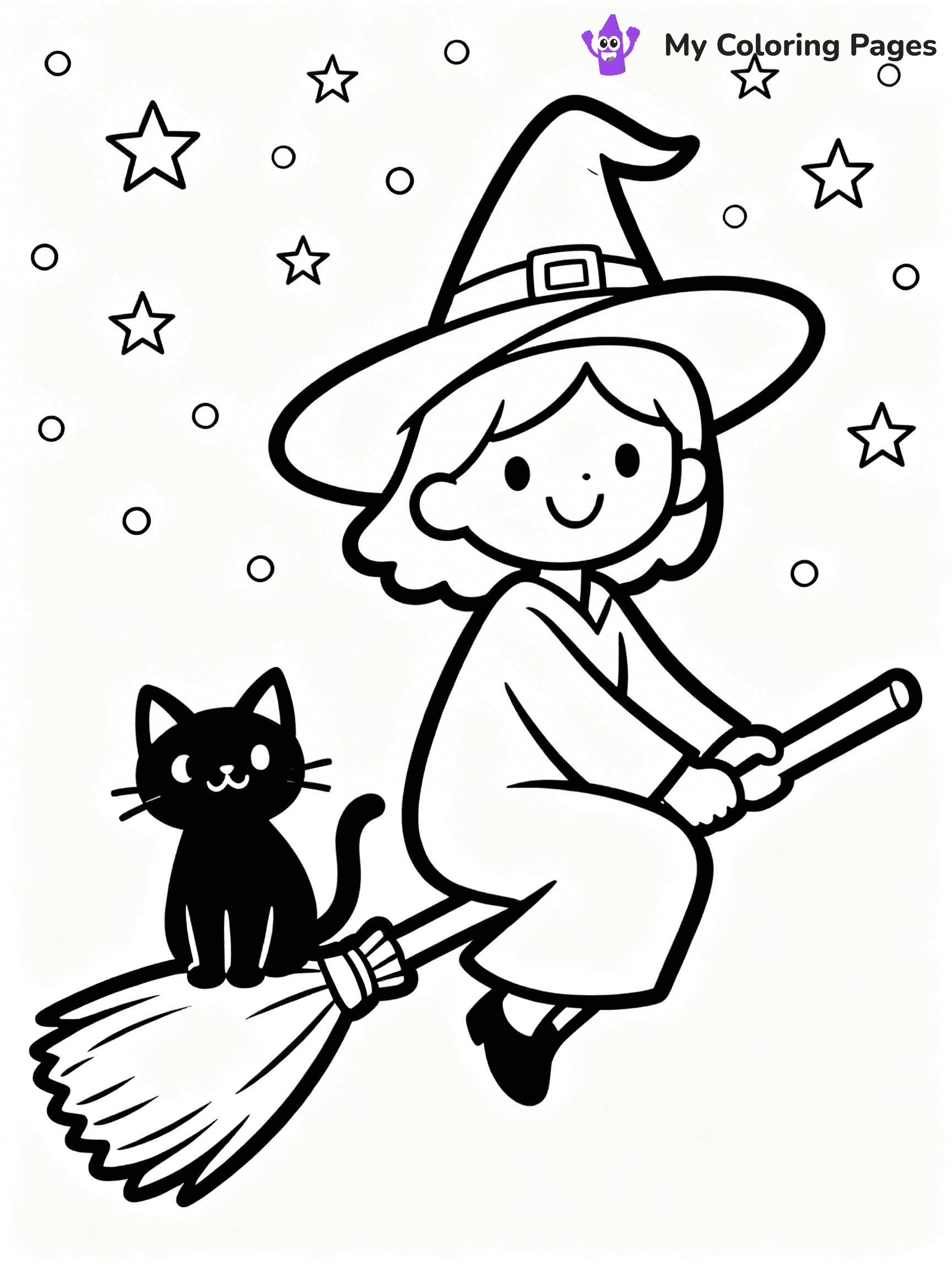 Cute Witch Coloring Pages - 5