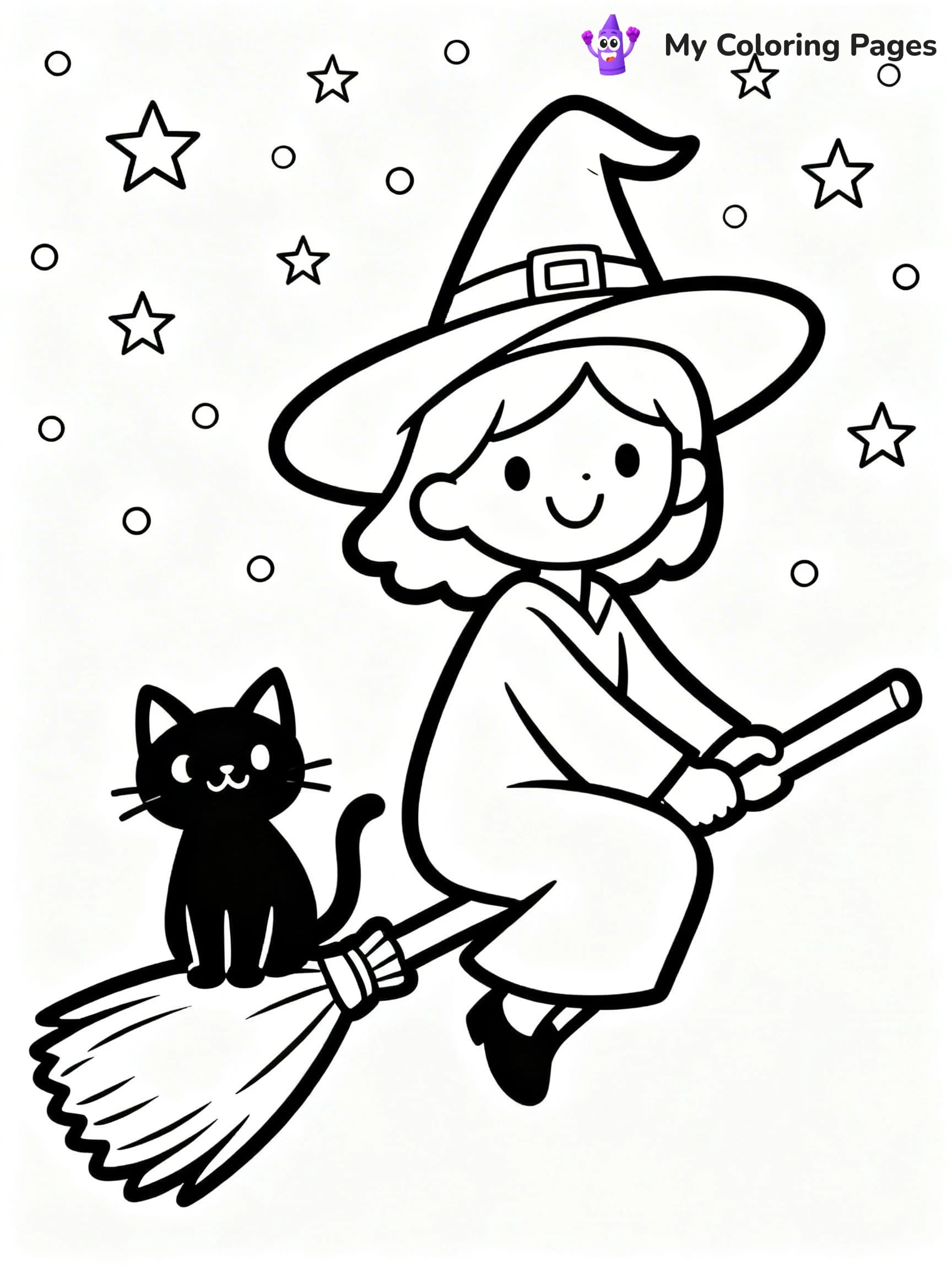 Cute Witch Coloring Pages - 4