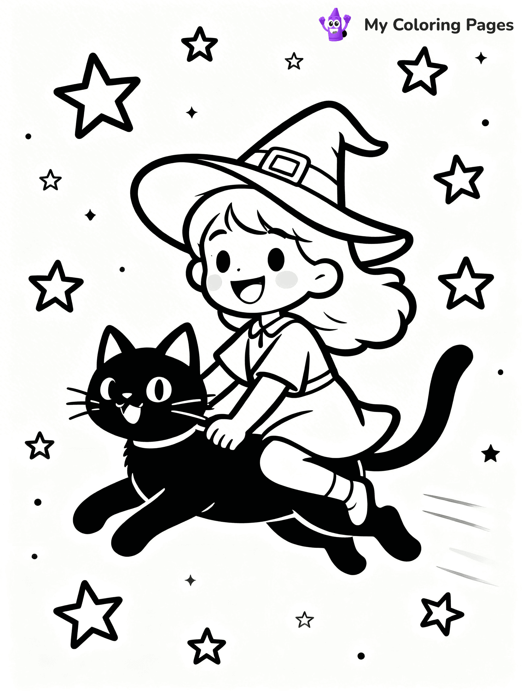 Cute Witch Coloring Pages - 4