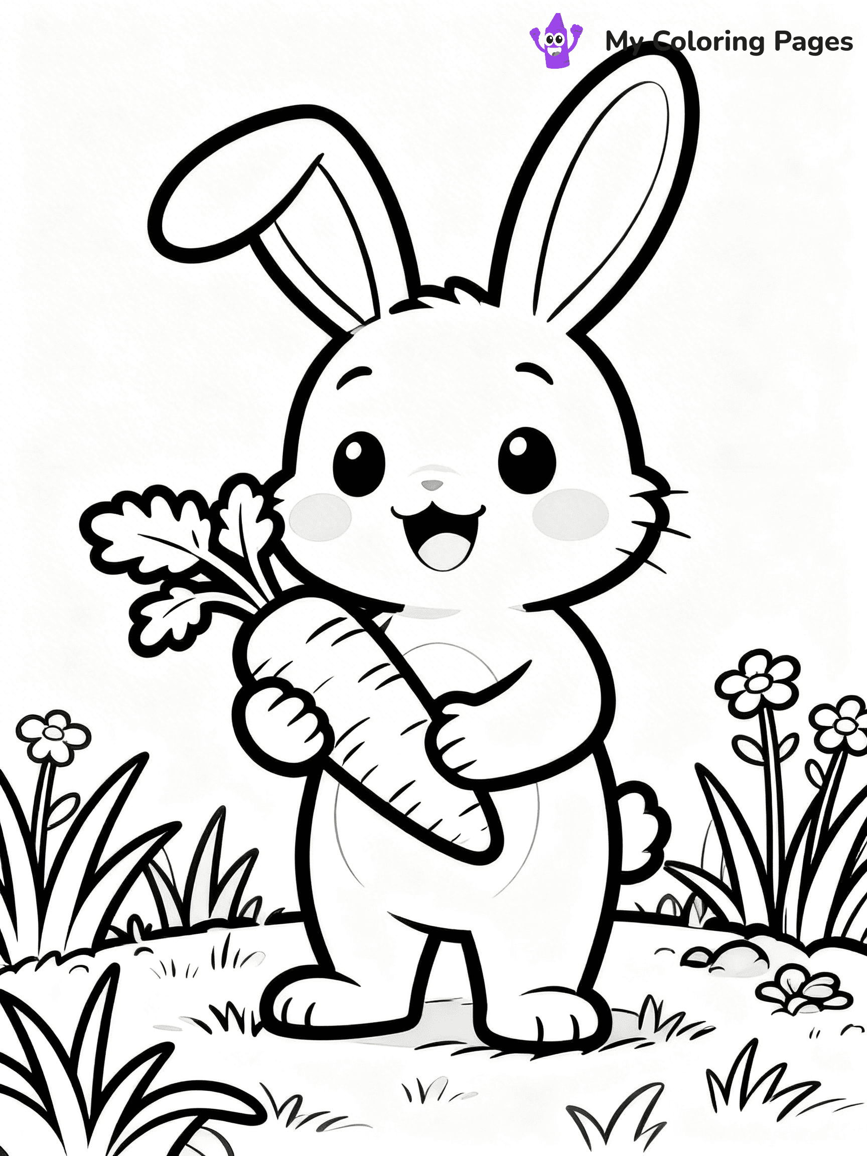 Easy Cute Animal Coloring Pages - 19