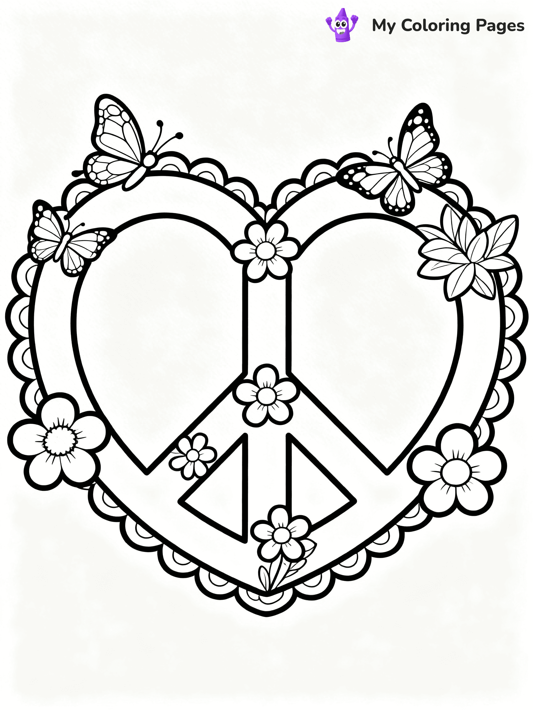 Peace Sign Coloring Pages - 24