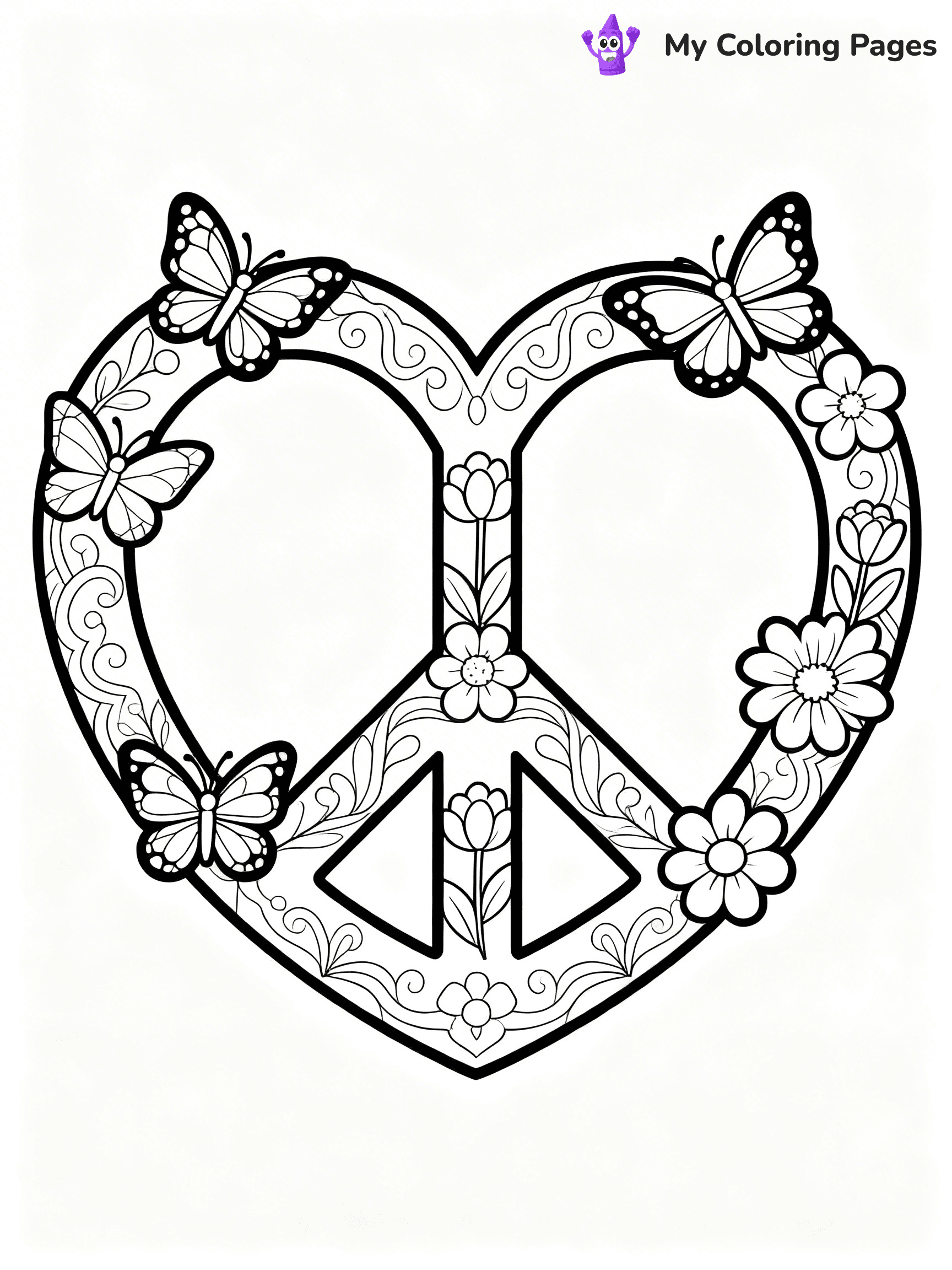 Peace Sign Coloring Pages - 22