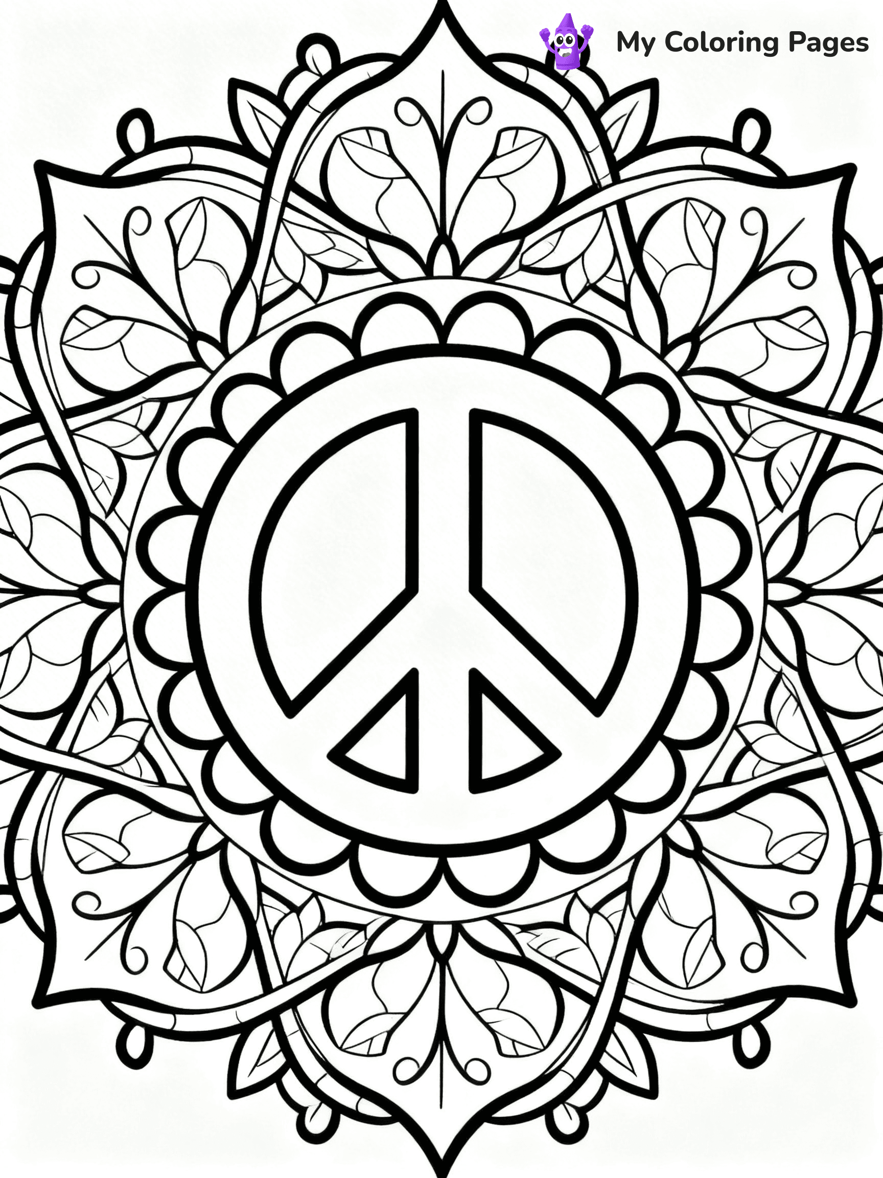 Peace Sign Coloring Pages - 7