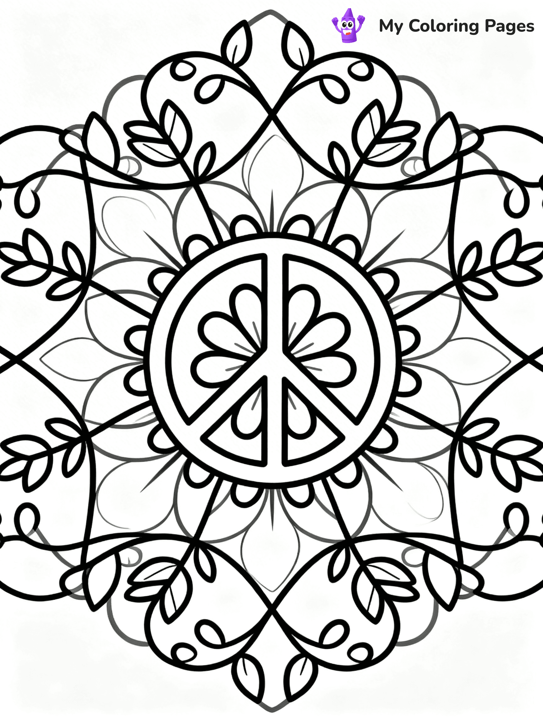 Peace Sign Coloring Pages - 4