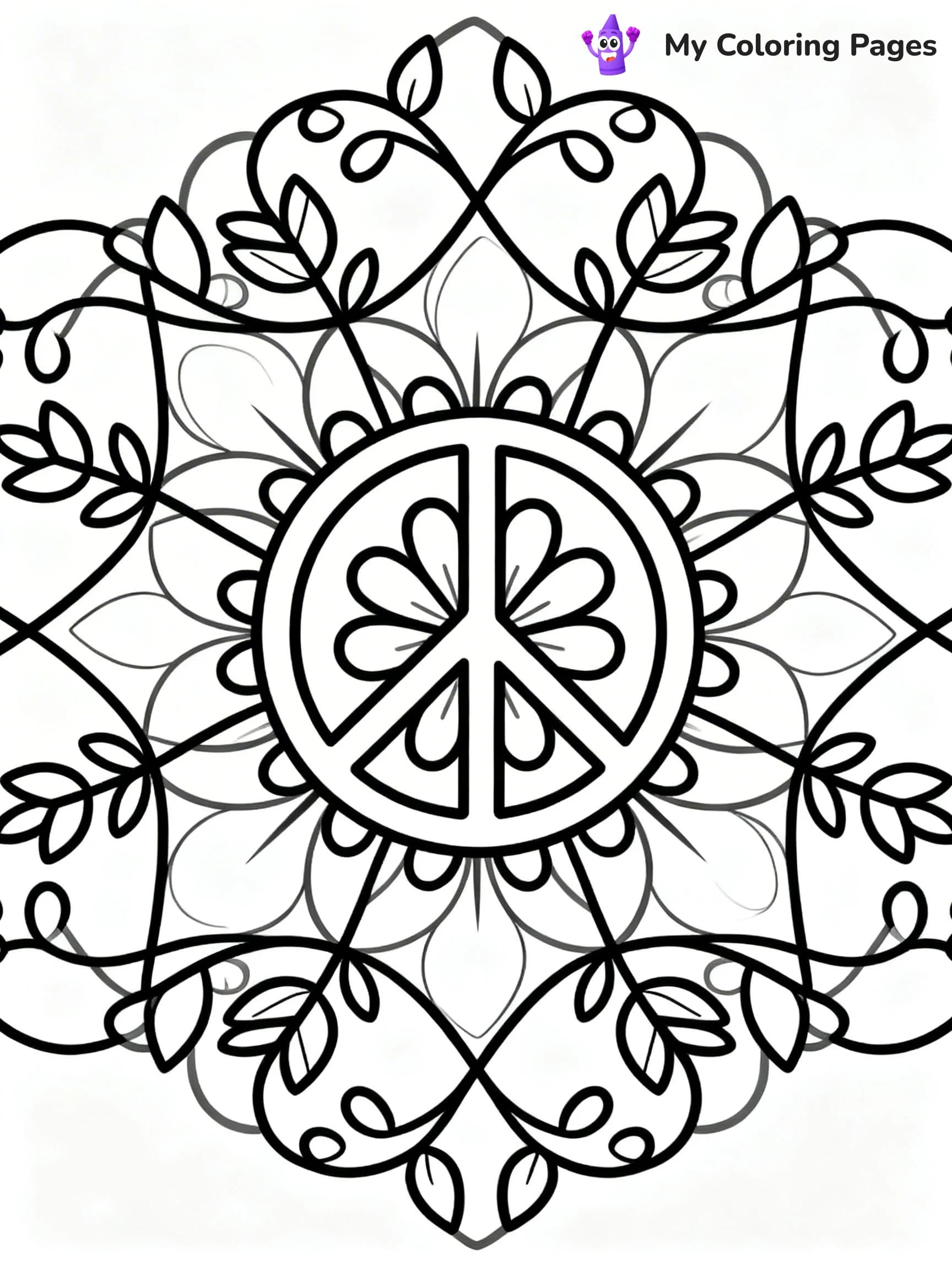 Peace Sign Coloring Pages - 4