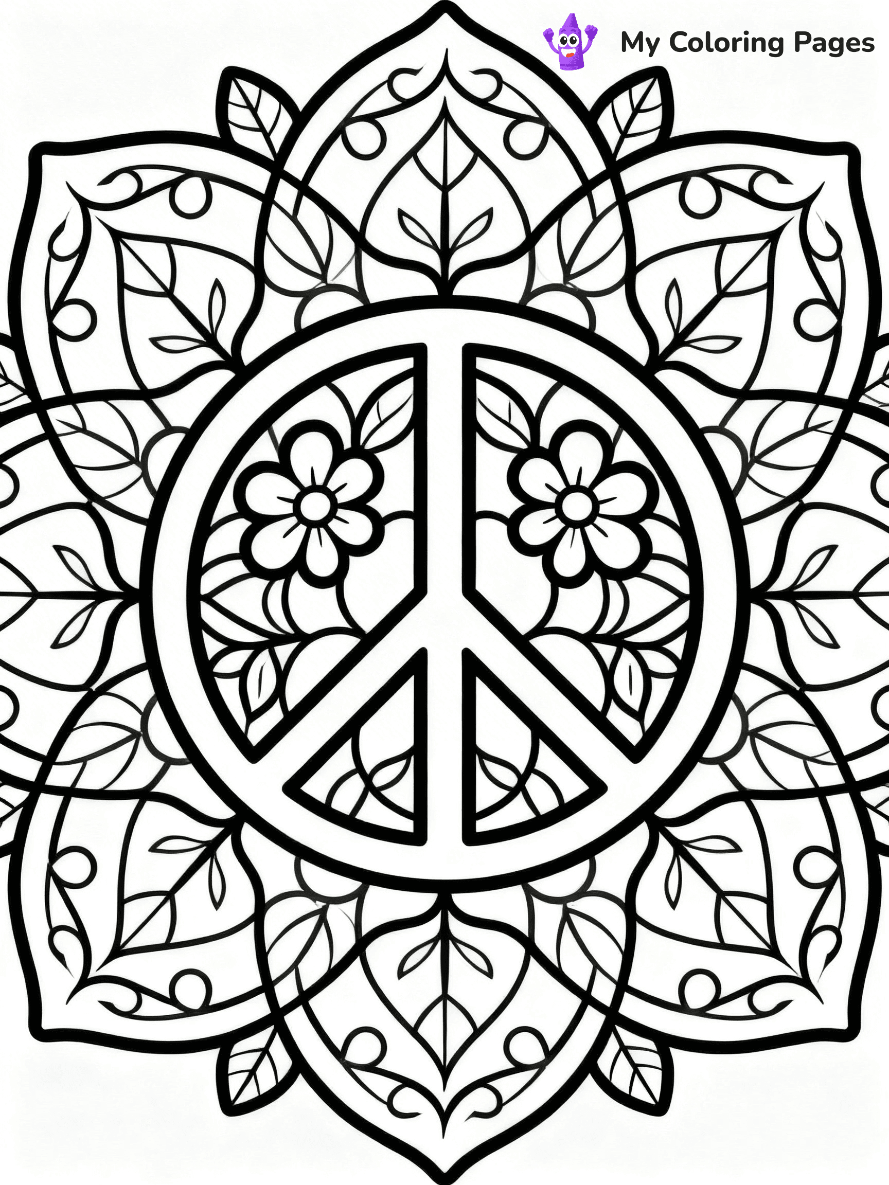 Peace Sign Coloring Pages - 2