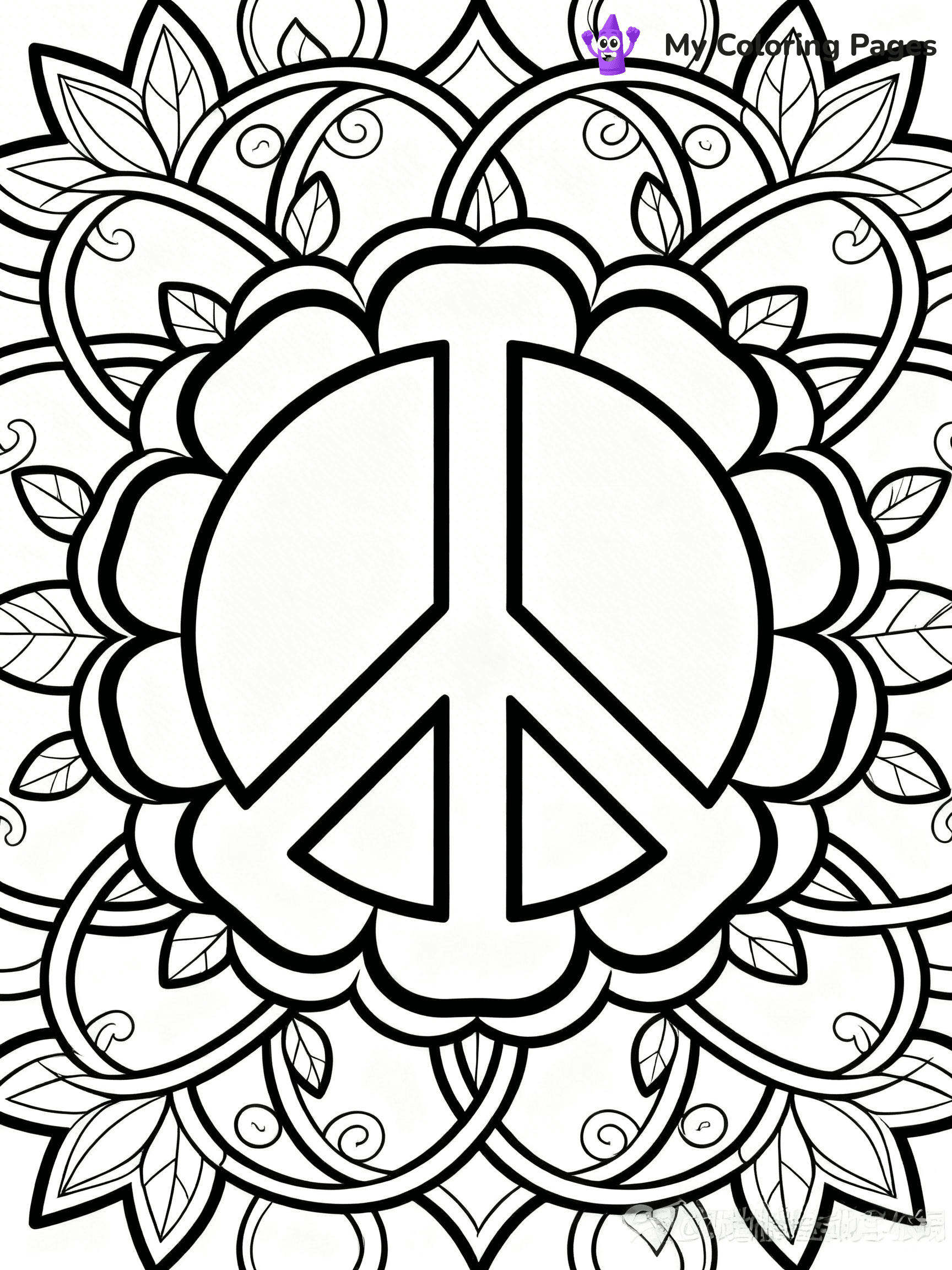Peace Sign Coloring Pages - 1