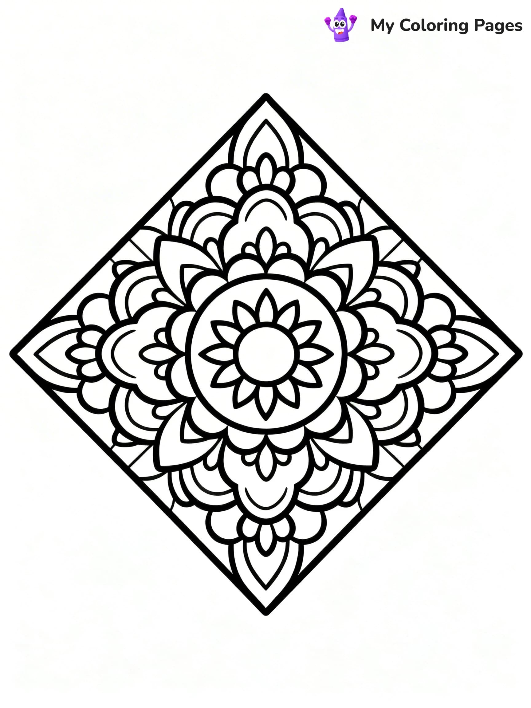 Geometric Mandala Coloring Pages - 24