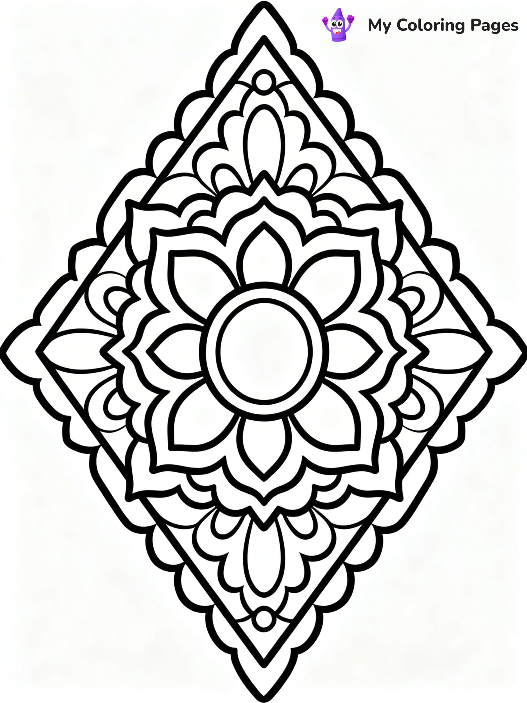 Geometric Mandala Coloring Pages - 22