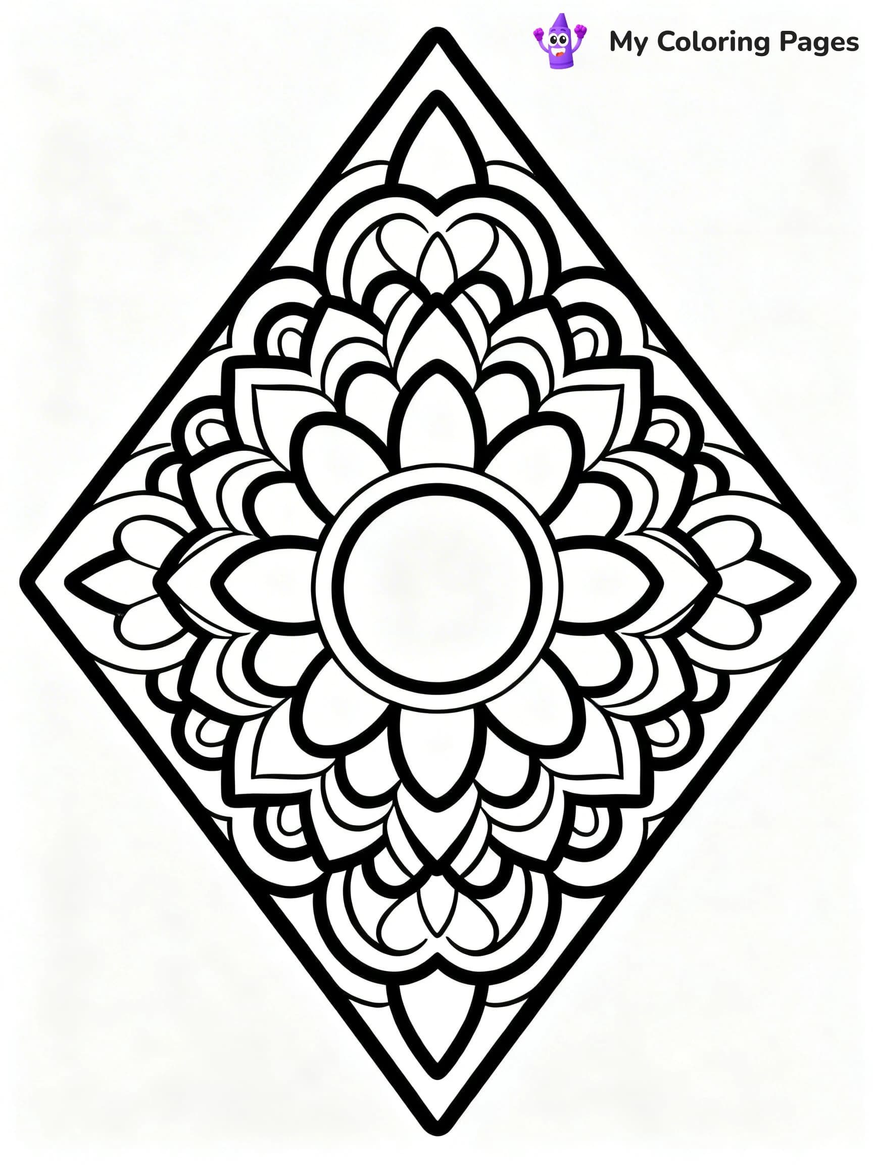 Geometric Mandala Coloring Pages - 21