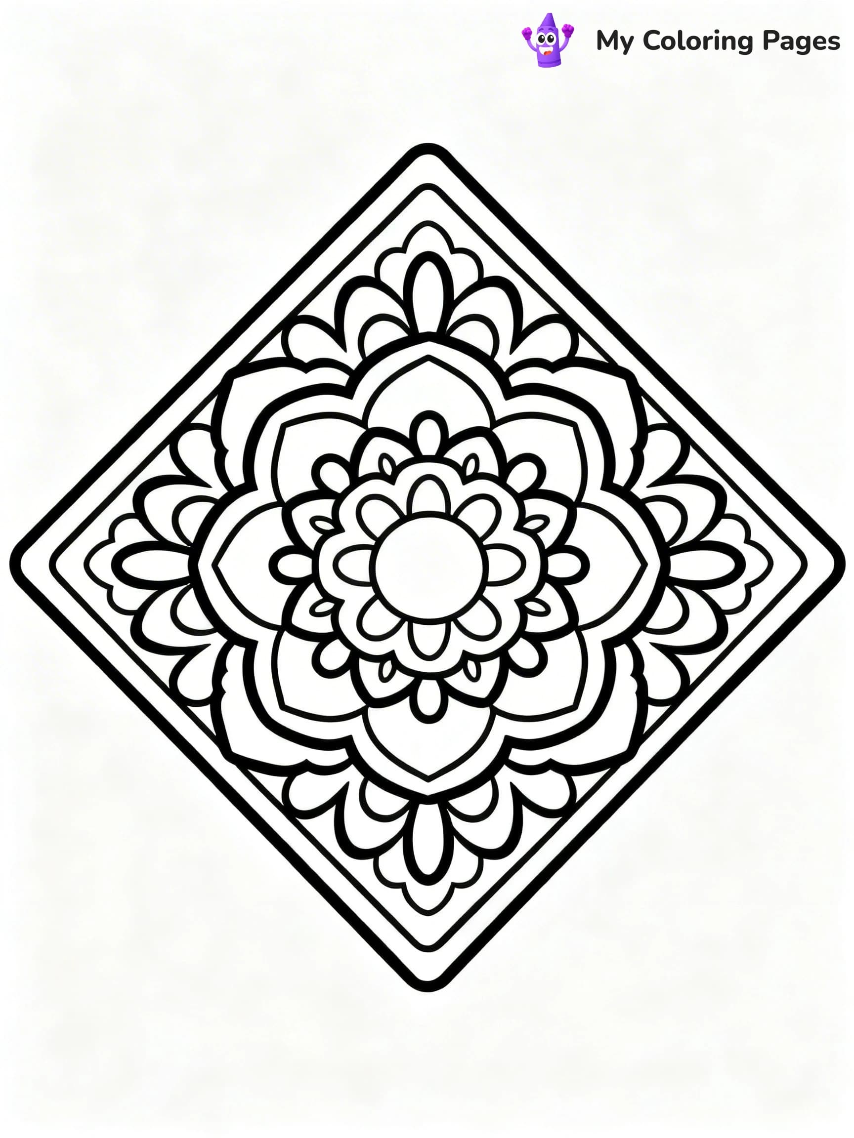 Geometric Mandala Coloring Pages - 19