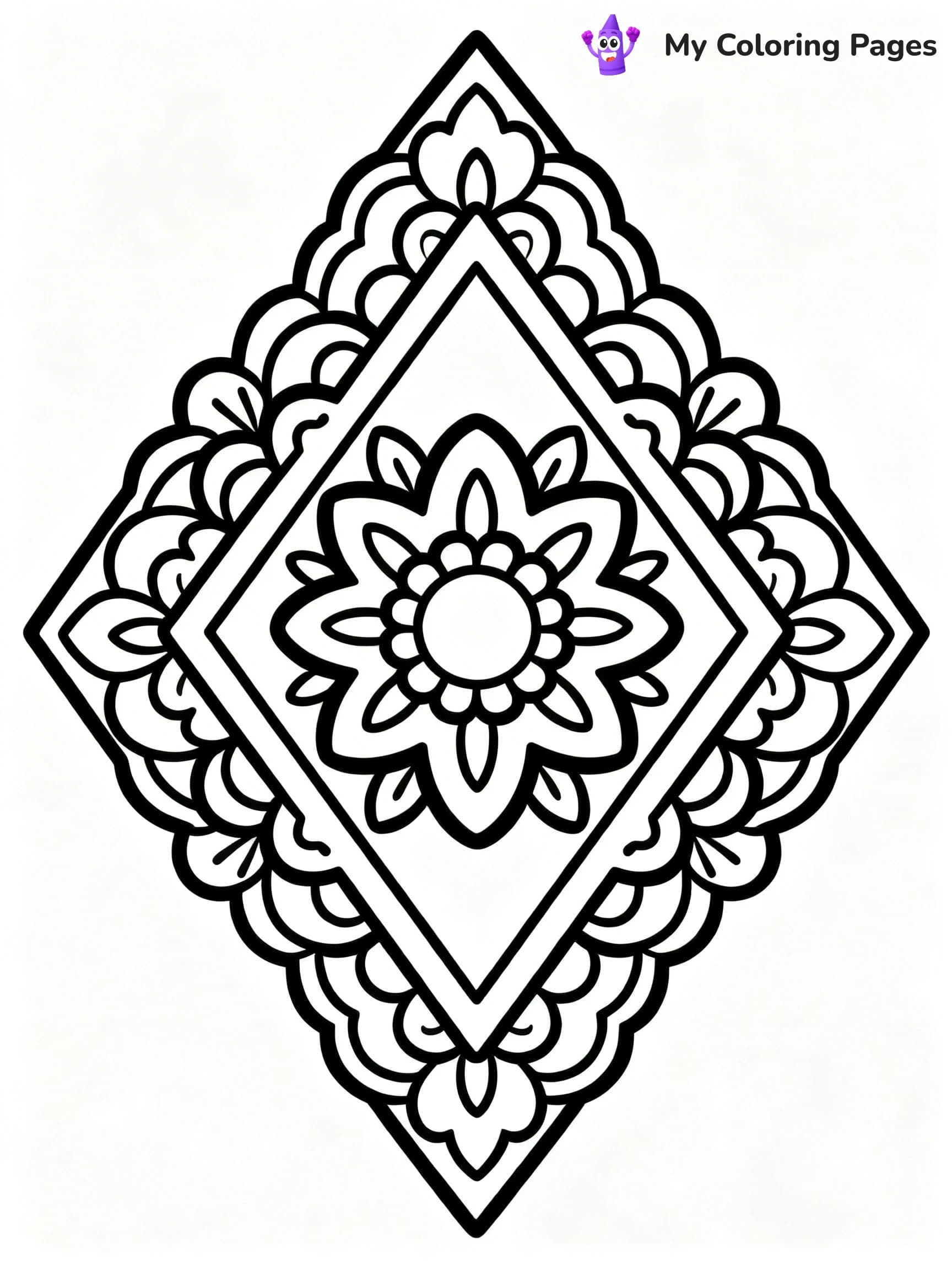 Geometric Mandala Coloring Pages - 18