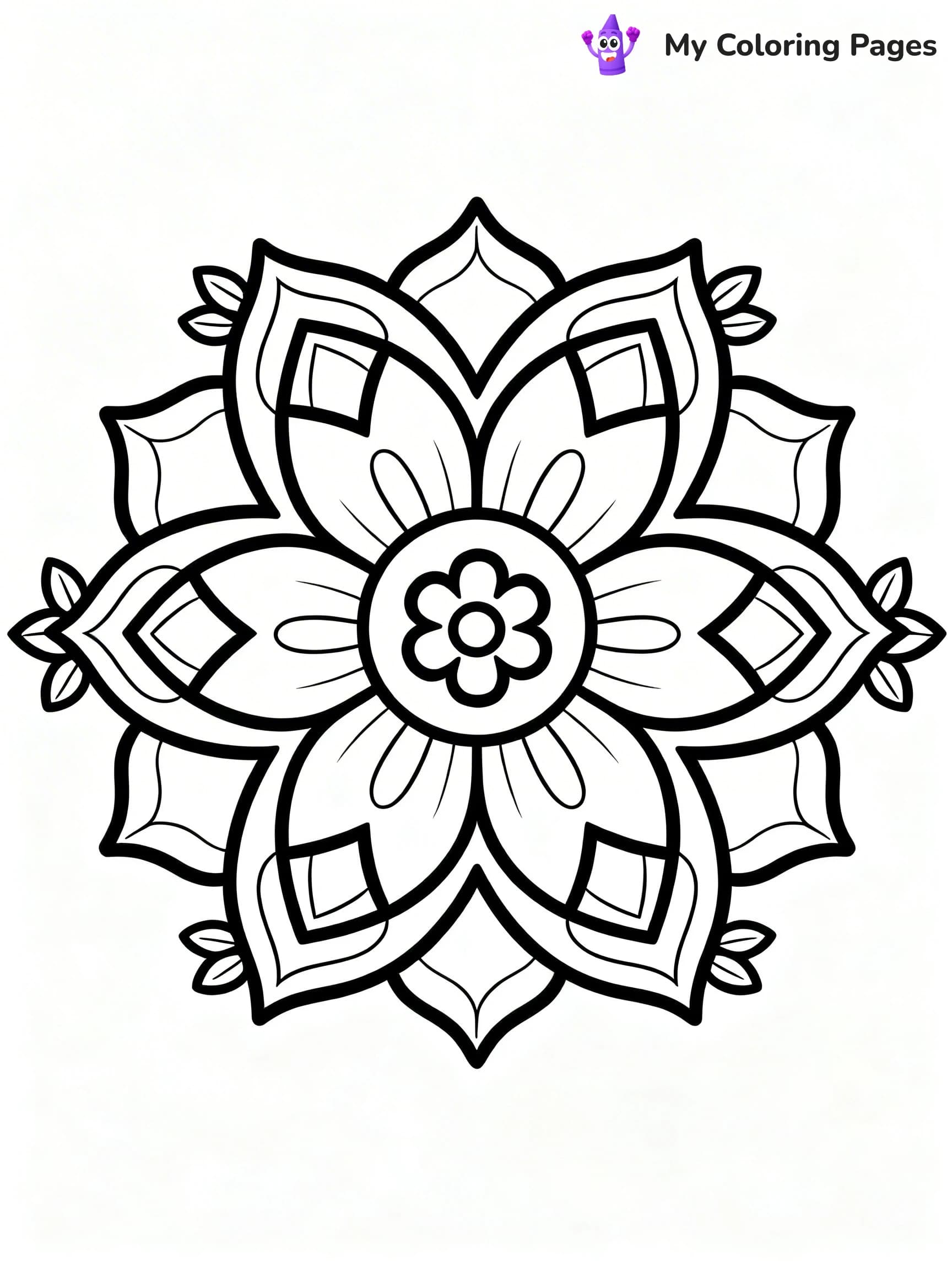 Geometric Mandala Coloring Pages - 13