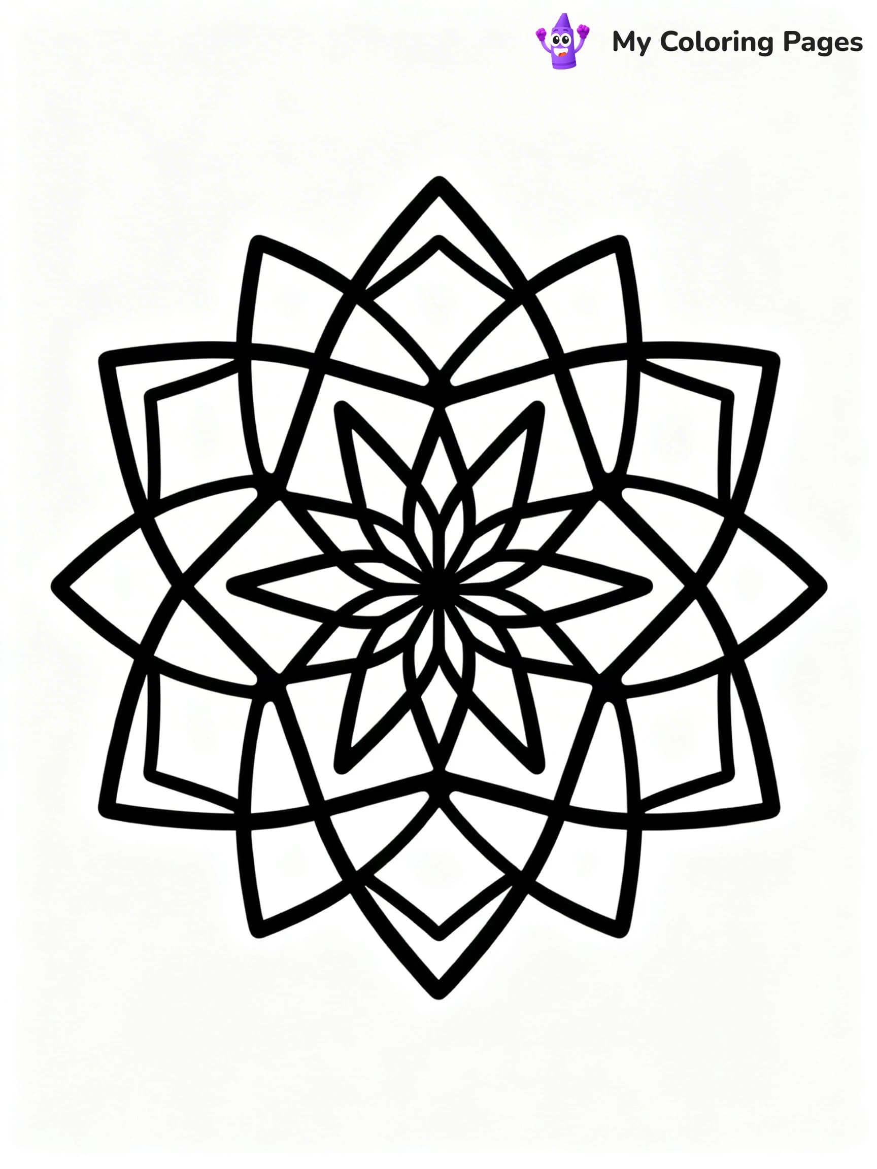 Geometric Mandala Coloring Pages - 10