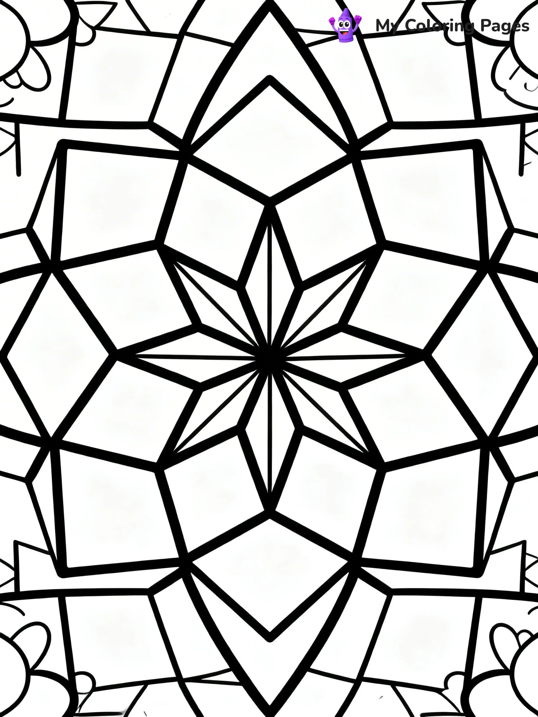 Geometric Mandala Coloring Pages - 8