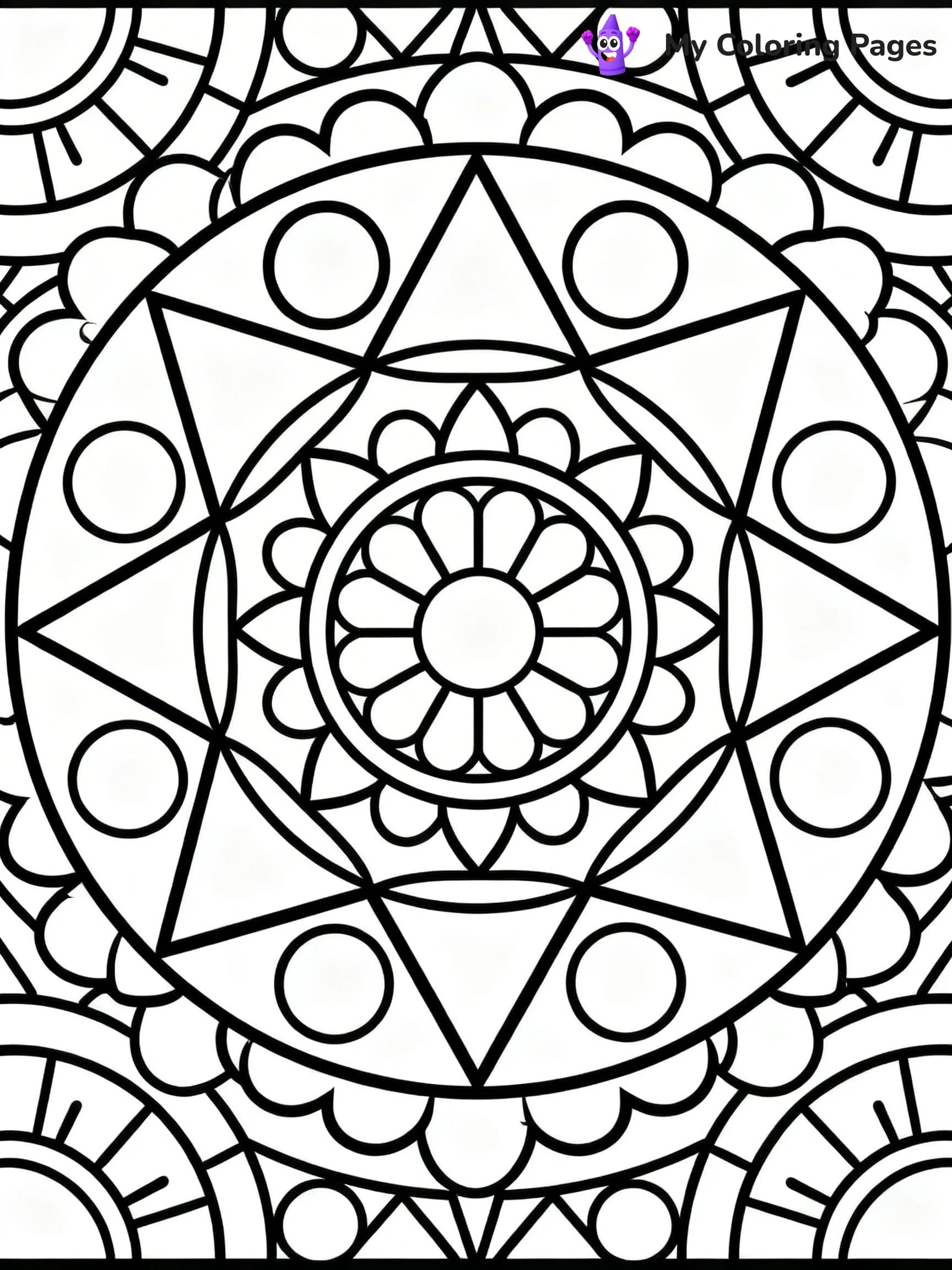Geometric Mandala Coloring Pages - 3