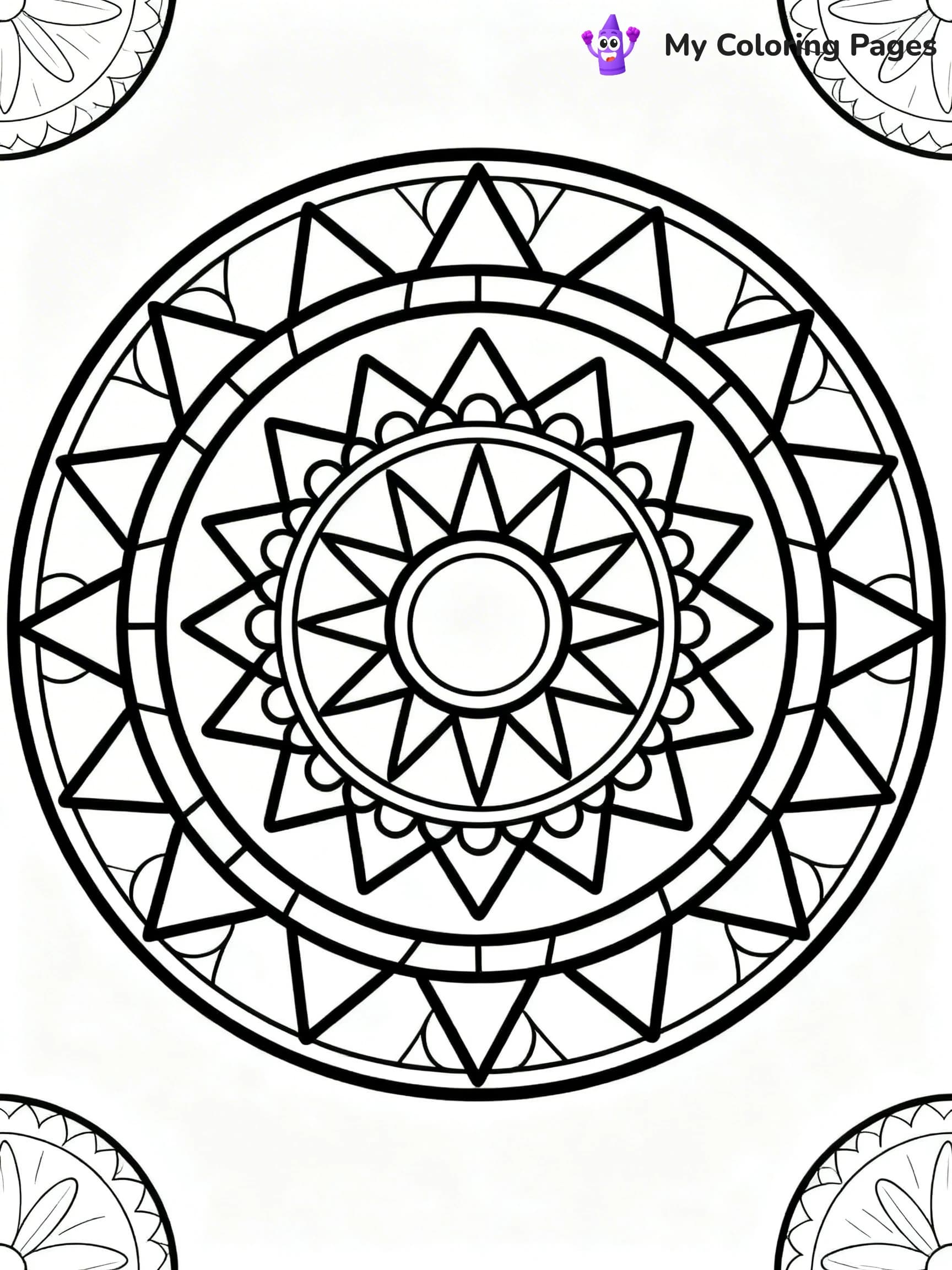 Geometric Mandala Coloring Pages - 2