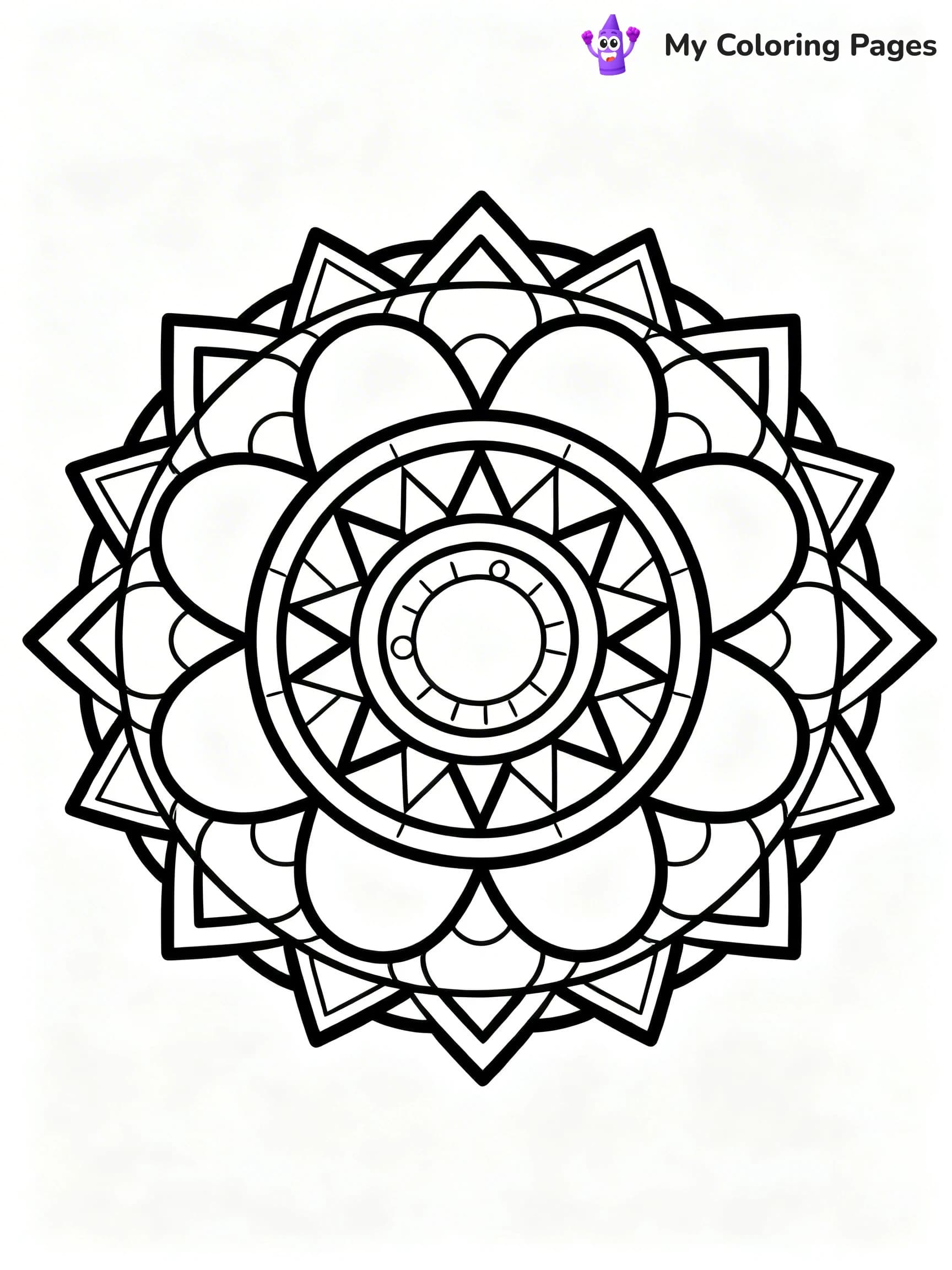 Geometric Mandala Coloring Pages - 1