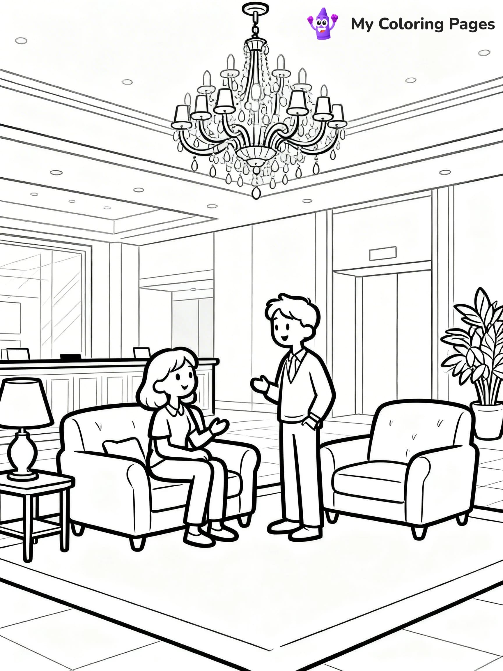 Hotel Coloring Pages - 1