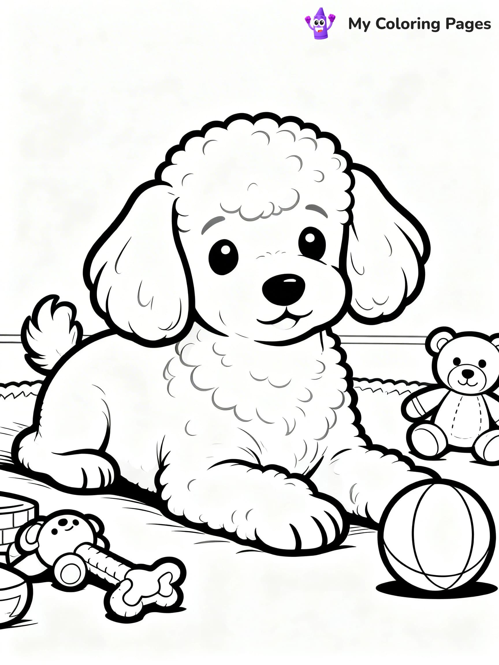 Poodle Coloring Pages - 1